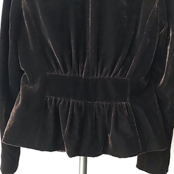 Daisy Fuentes dark brown velvet blazer size 4 - Picture 6 of 7
